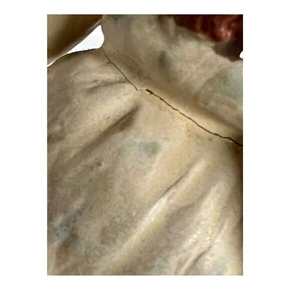 Vintage NADAL Porcelain Figurine Boy Girl  Flower Dress Bonnet  - The Kiss READ - Picture 9 of 15